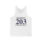 Meriden 203 Connecticut Unisex Jersey Tank