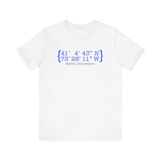 Darien Coordinates Unisex Jersey Short Sleeve T-Shirt