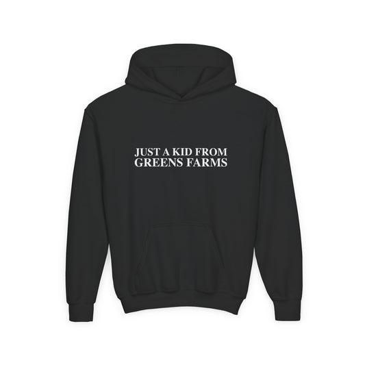 Just a kid from Greens Farms Youth Heavy Blend Hooded Sweatshirt