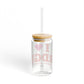 I Heart RDGF Glass Can with Straw and Lid, 16oz