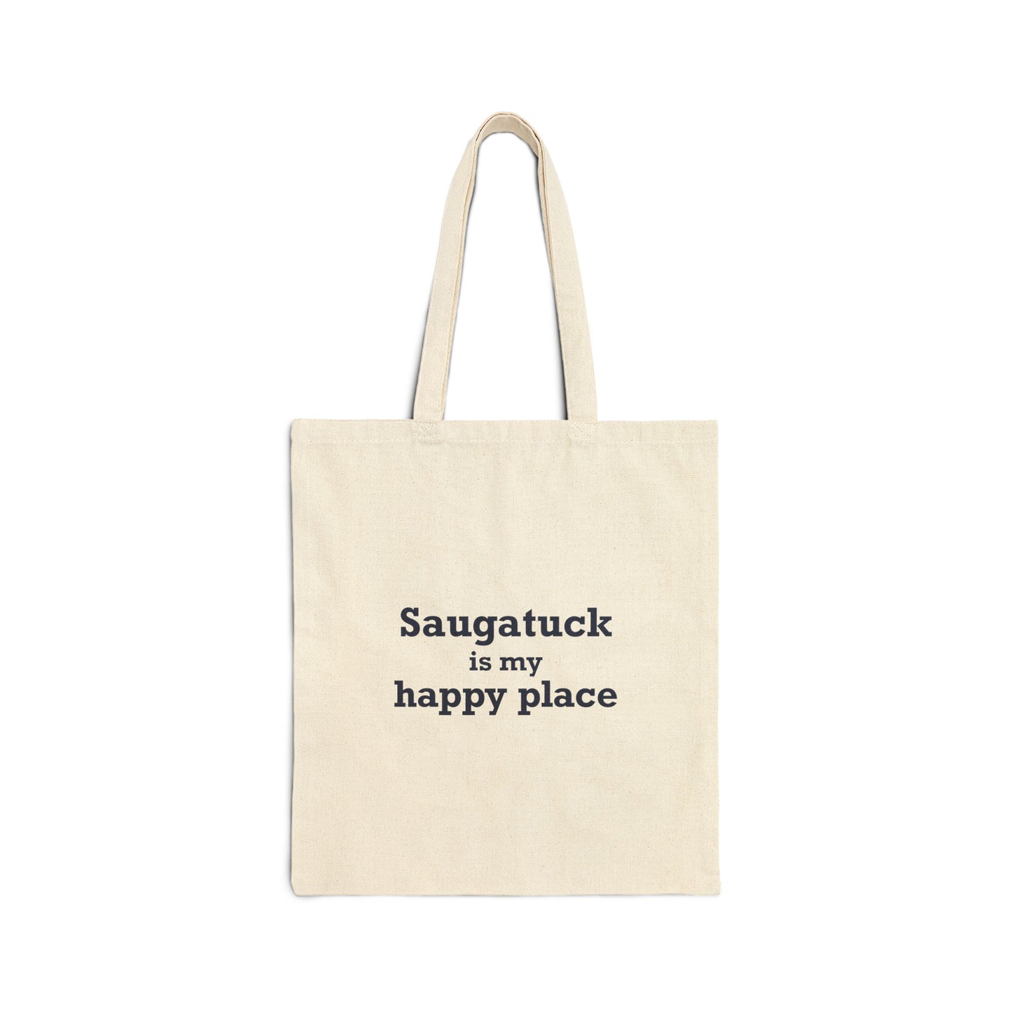 Saugatuck Is My Happy Place Cotton Canvas Tote Bag