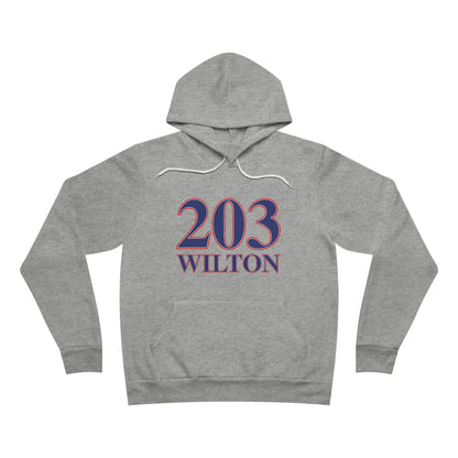 203 Wilton Red White & Blue Unisex Sponge Fleece Pullover Hoodie