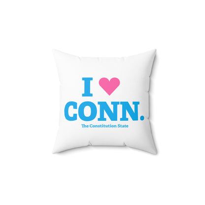 I Heart CONN. Spun Polyester Square Pillow