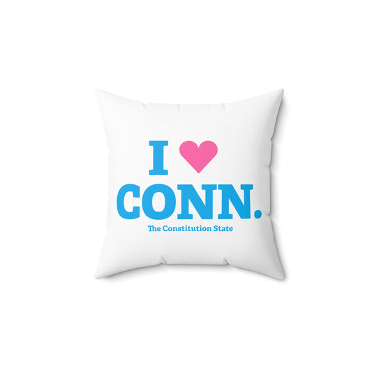 I Heart CONN. Spun Polyester Square Pillow