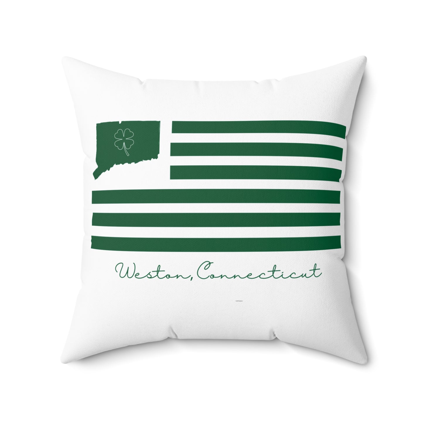 Weston Connecticut St Patrick’s Day Flag Spun Polyester Square Pillow