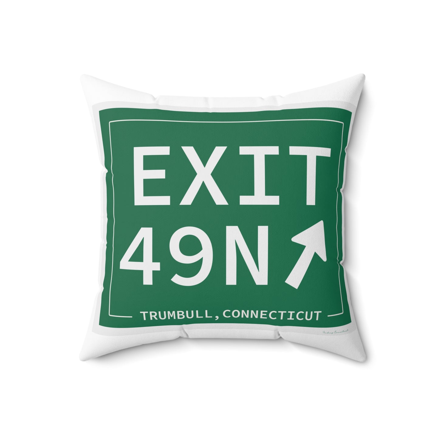 Vintage Exit 49N  Merritt Parkway Sign Spun Polyester Square Pillow