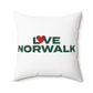 Love Norwalk Spun Polyester Square Pillow