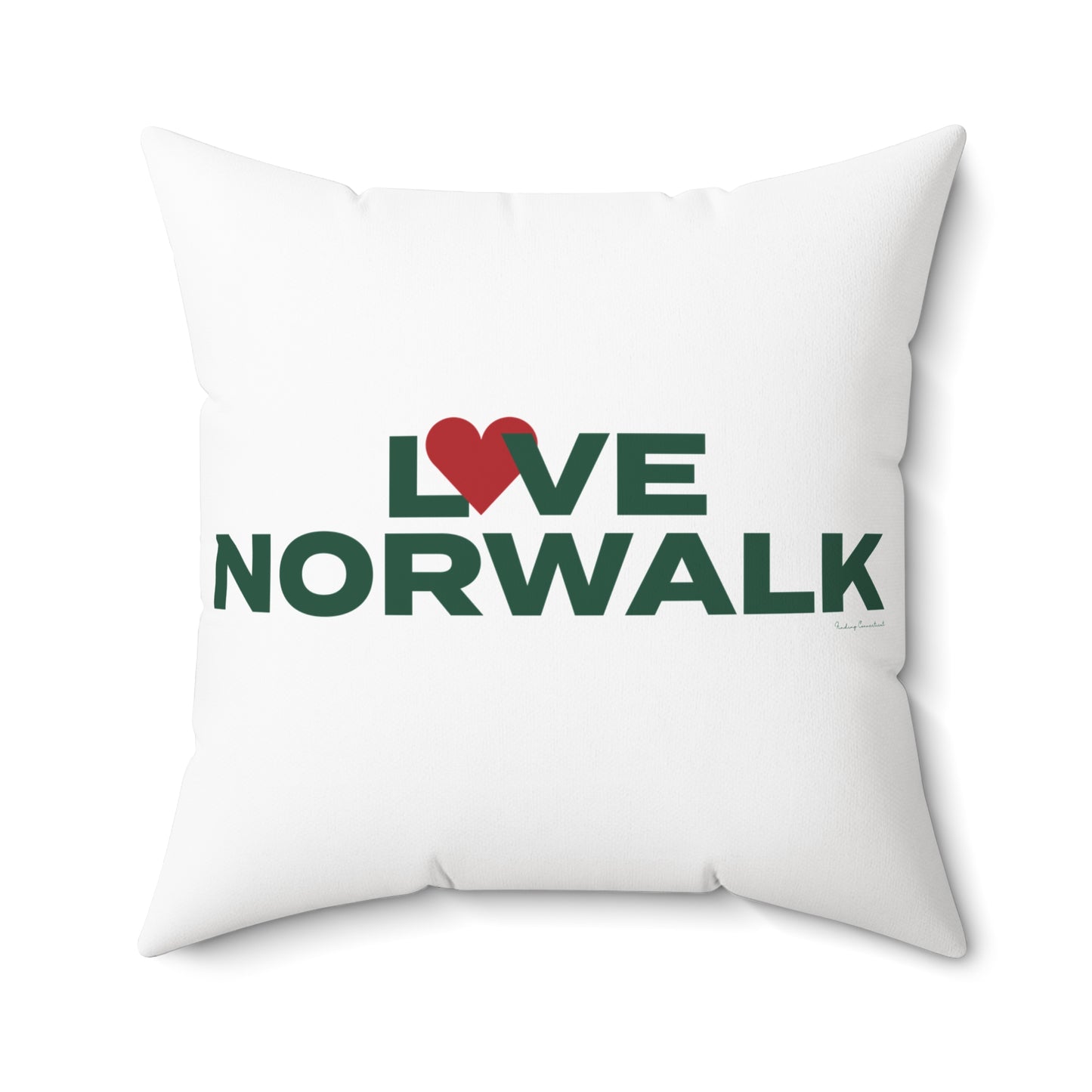 Love Norwalk Spun Polyester Square Pillow