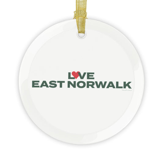 Love East Norwalk Glass Ornaments