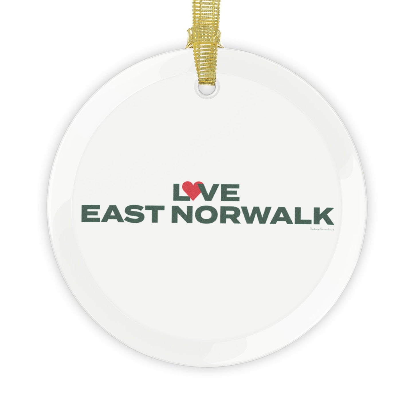 Love East Norwalk Glass Ornaments