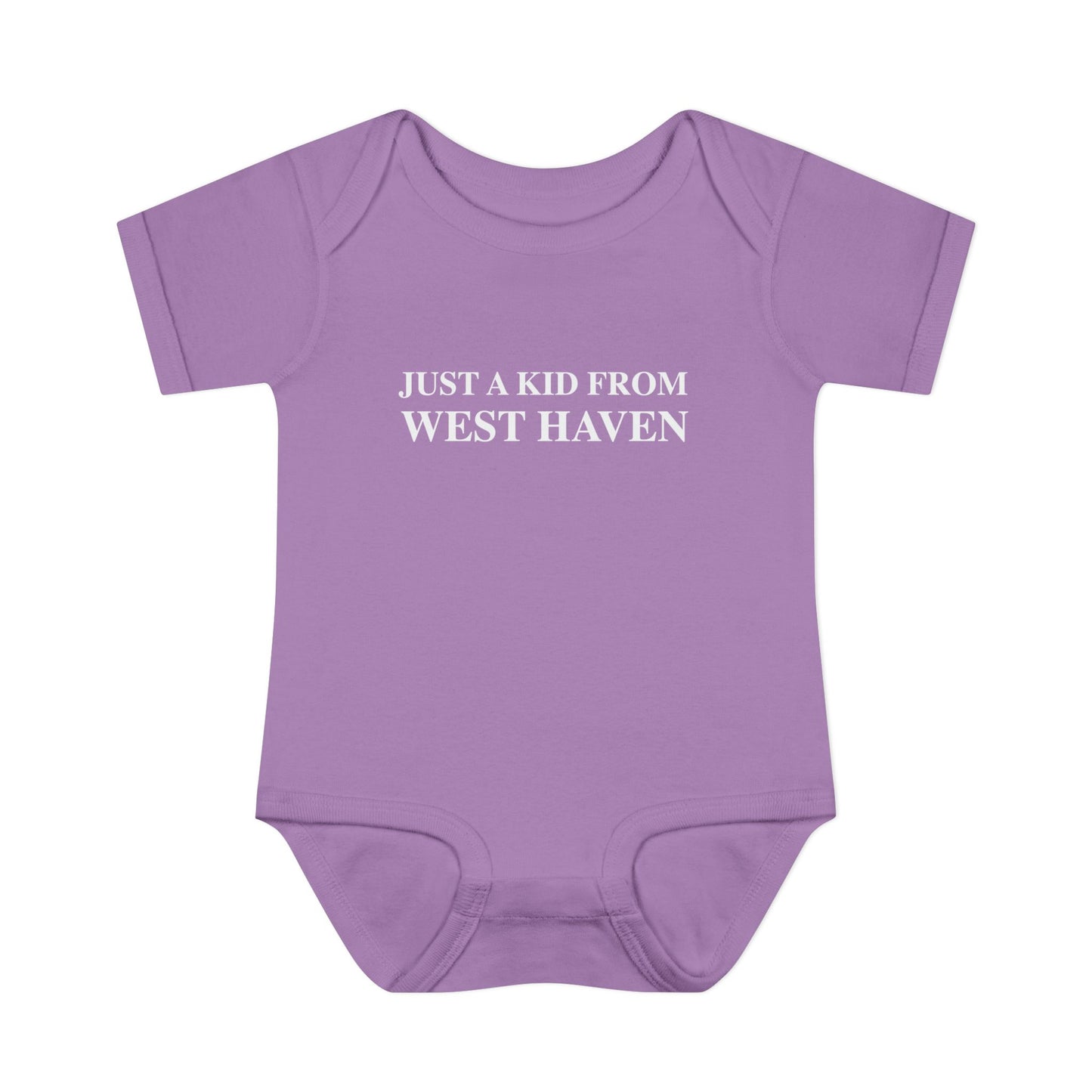 Just a kid from West Haven Infant Baby Rib Bodysuit