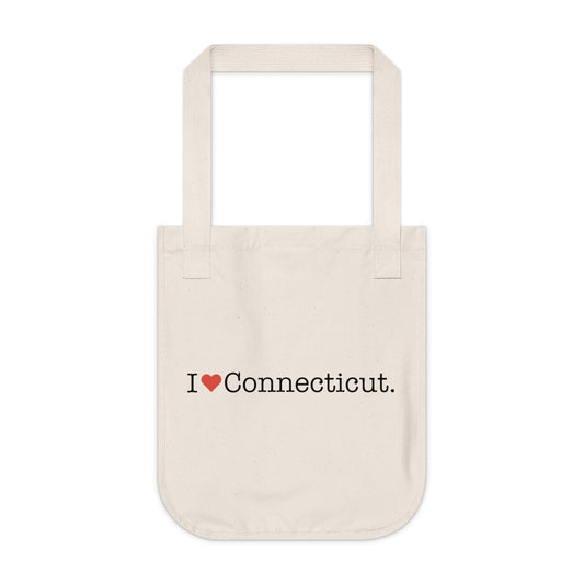 I Heart Connecticut Organic Canvas Tote Bag