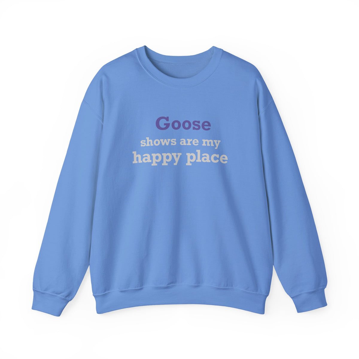Goose Shows Are My Happy Place - Gray & Purple Unisex Heavy Blend™ Crewneck Sweatshirt