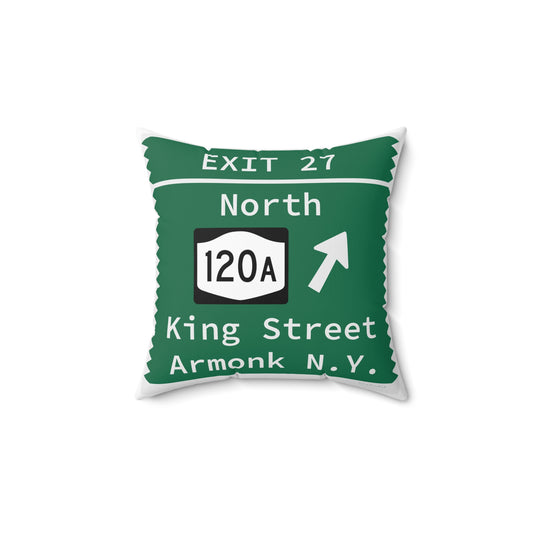 Vintage Merritt Parkway Exit 27 Sign Spun Polyester Square Pillow