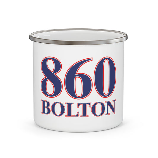 860 Bolton Red, White & Blue Enamel Camping Mug