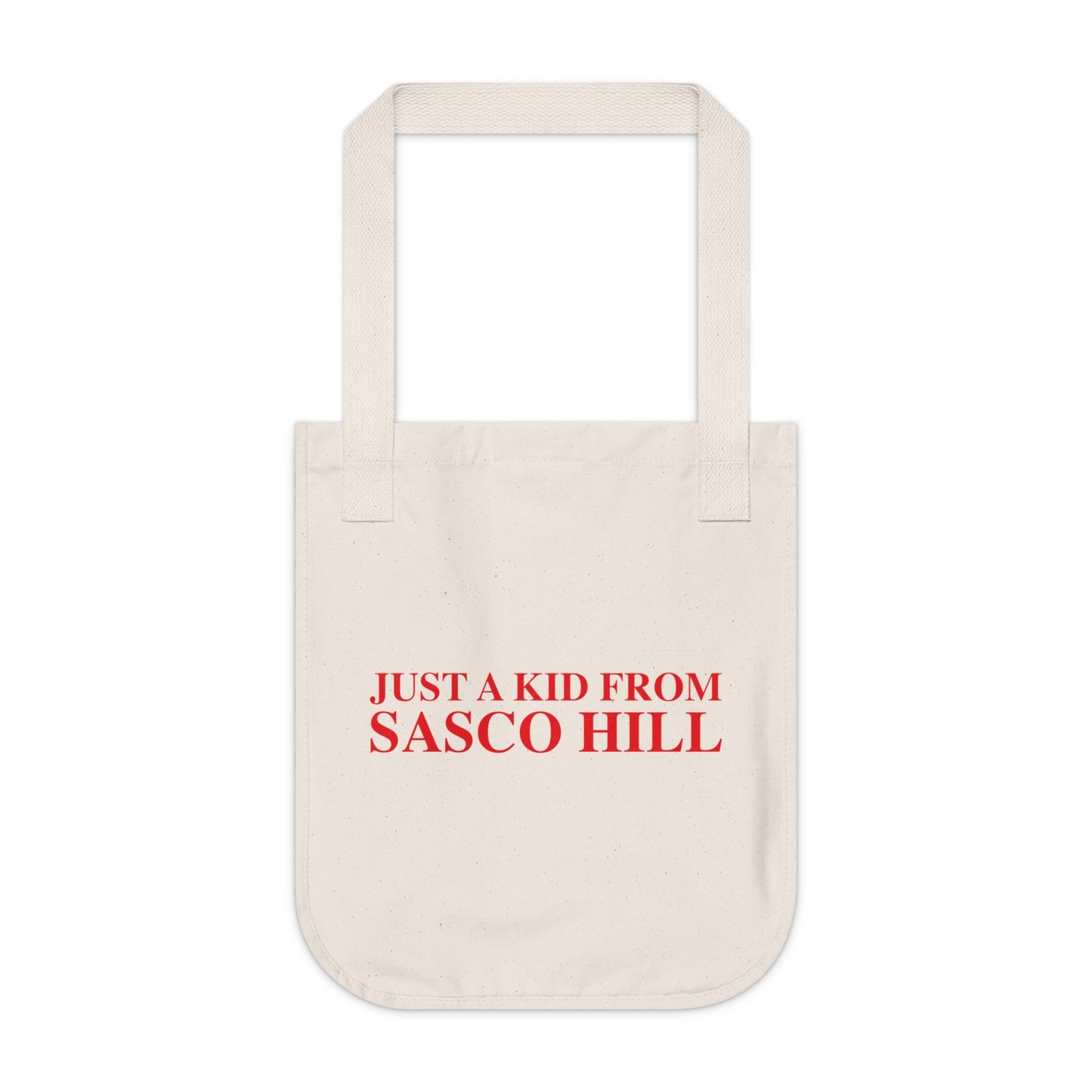 Just a kid from Sasco Hill Organic Canvas Tote Bag