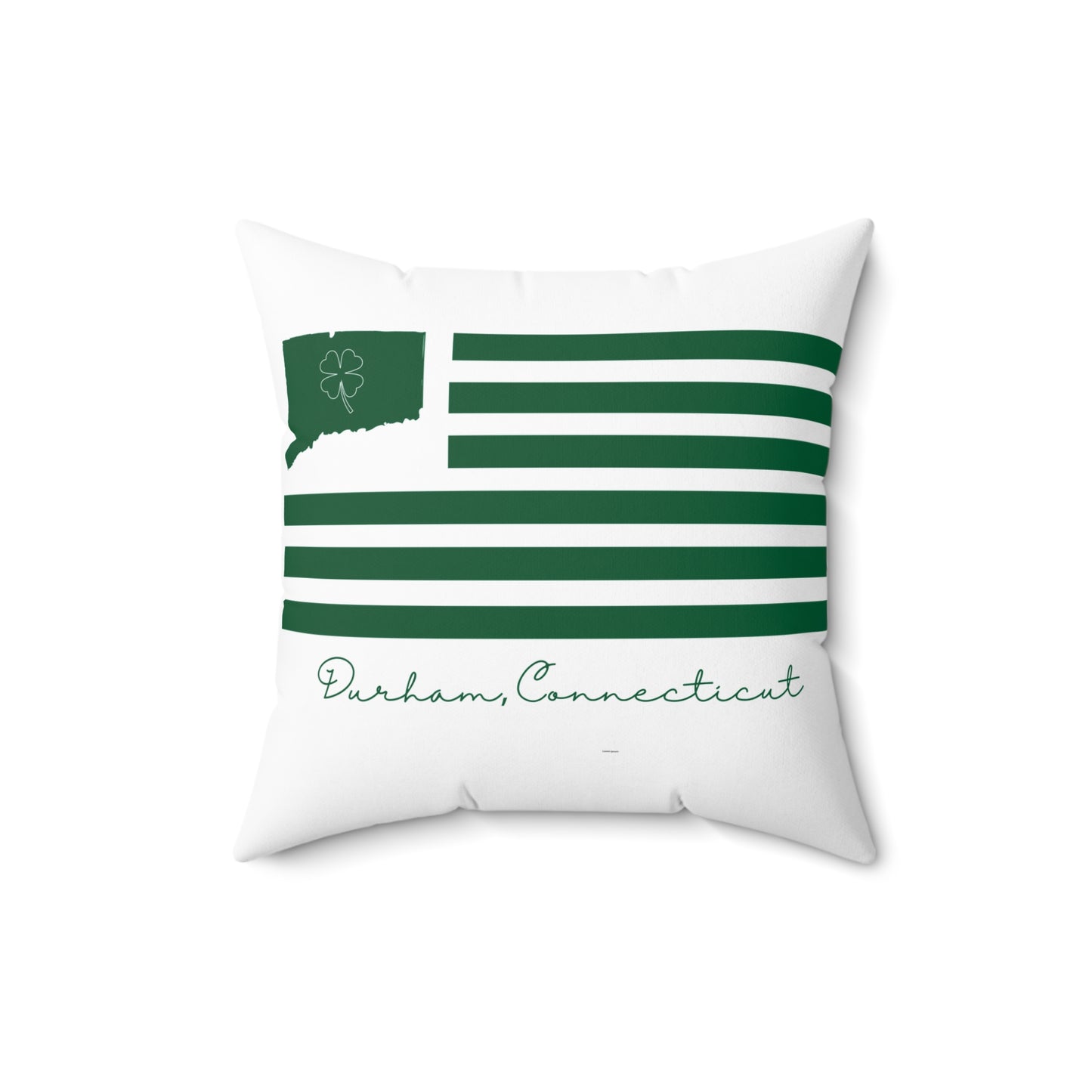 Durham Connecticut St. Patrick’s Day Flag Spun Polyester Square Pillow
