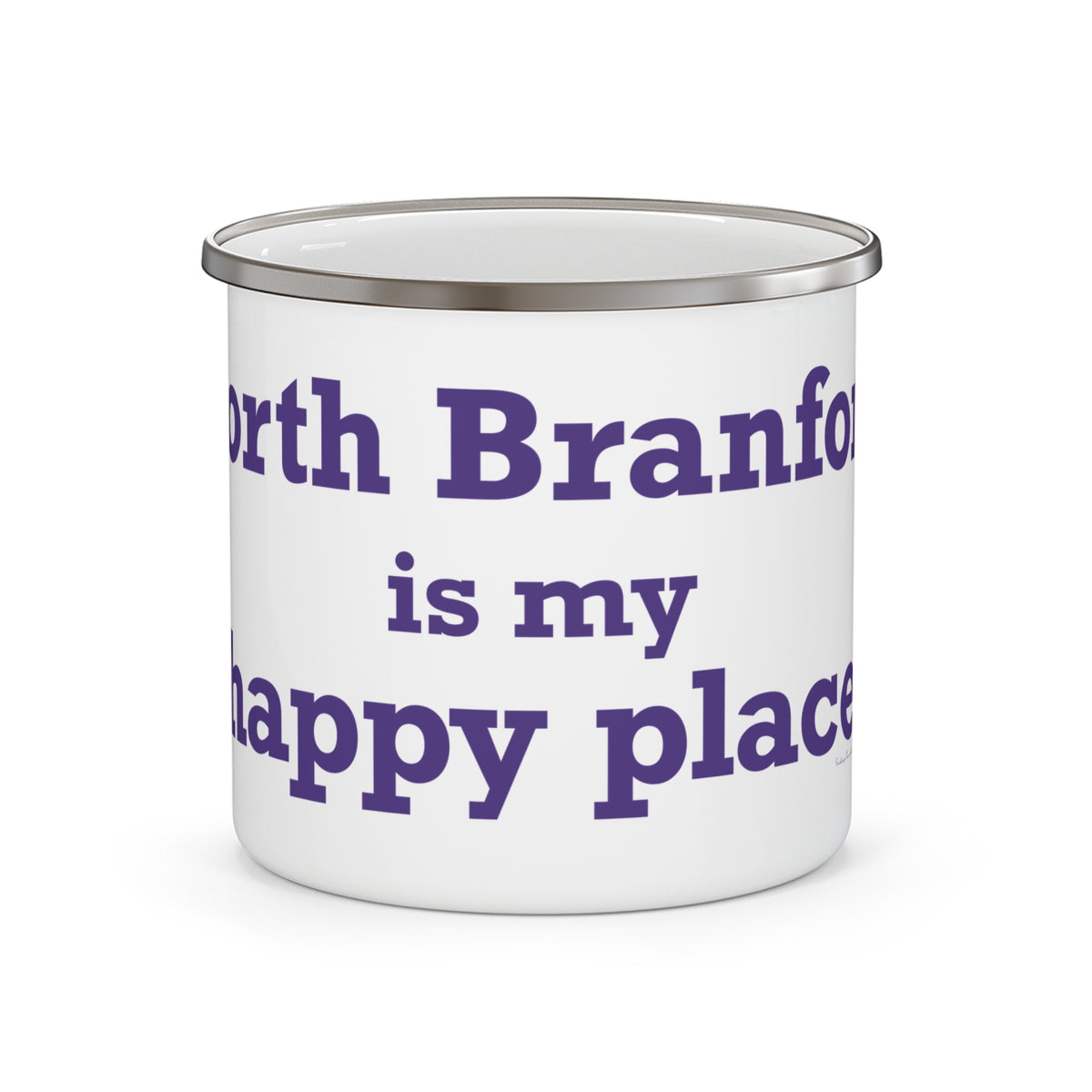 North Branford is My Happy Place Enamel Camping Mug