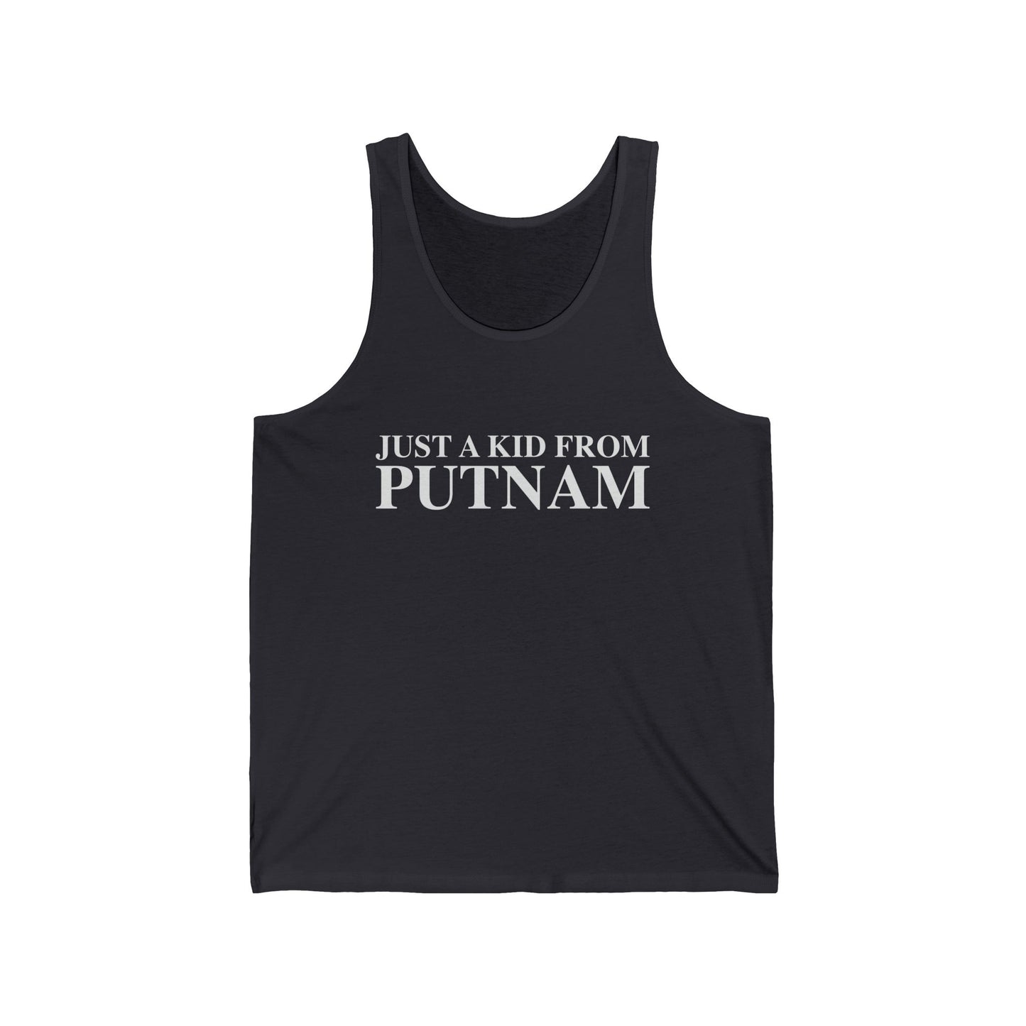 Just a kid from Putnam Unisex Jersey Tank Top