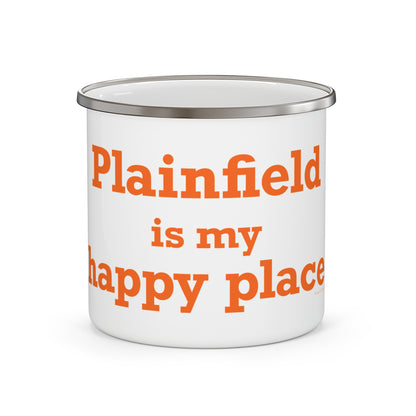 Plainfield is My Happy Place Enamel Camping Mug
