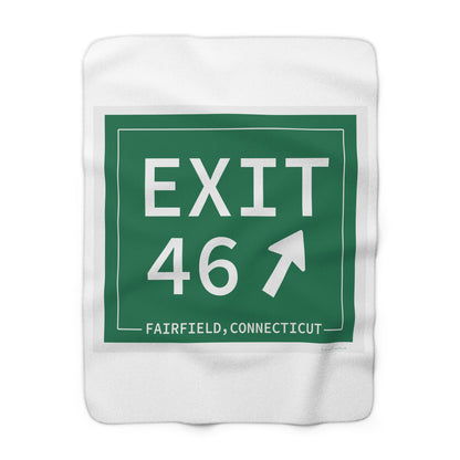 Vintage Exit 46 Merritt Parkway Sign Sherpa Fleece Blanket