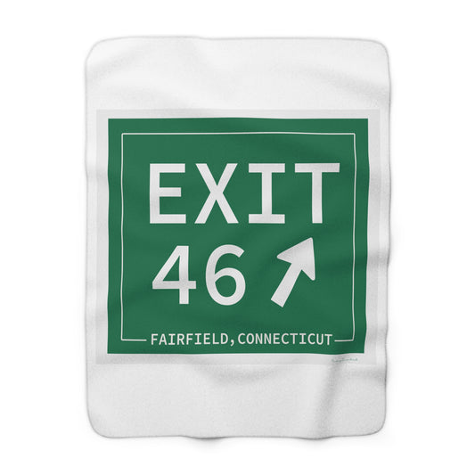 Vintage Exit 46 Merritt Parkway Sign Sherpa Fleece Blanket