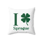 I Clover Sprague Spun Polyester Square Pillow
