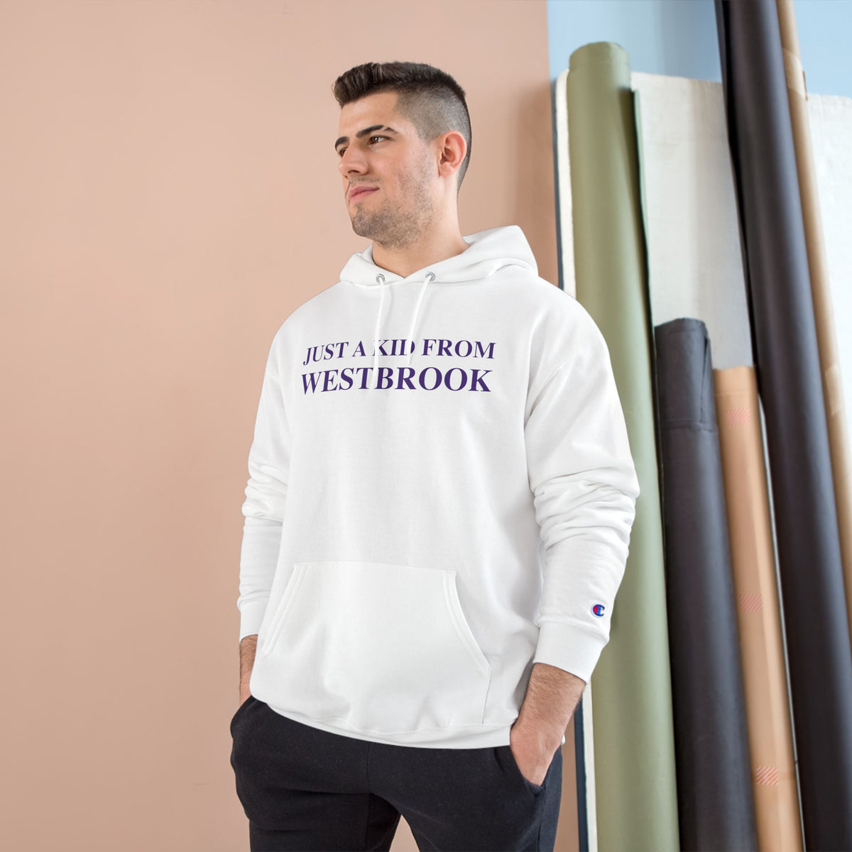 Just a kid from Westbrook Champion Hoodie