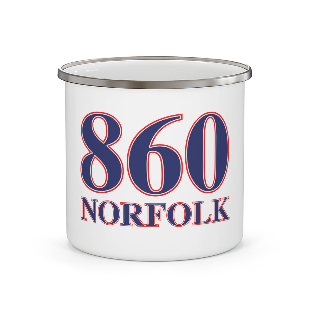 Norfolk Red, White & Blue Enamel Camping Mug