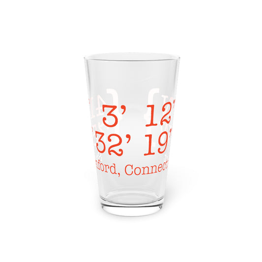 Stamford Coordinates  Pint Glass, 16oz