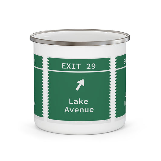 Vintage Merritt Parkway Exit 29 Sign Enamel Camping Mug