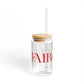41 Tilt Fairfield Glass Can with Straw and Lid, 16oz