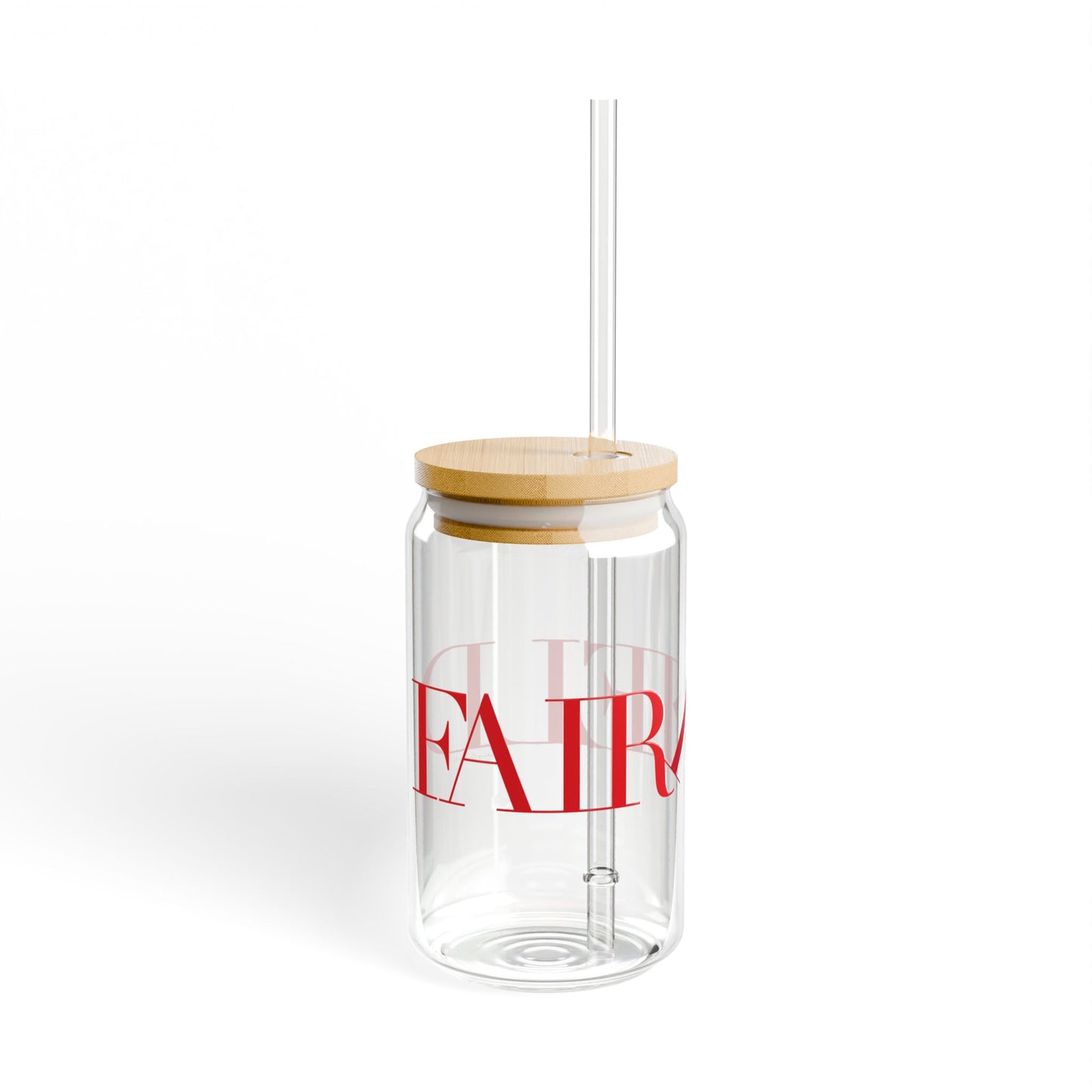 41 Tilt Fairfield Glass Can with Straw and Lid, 16oz