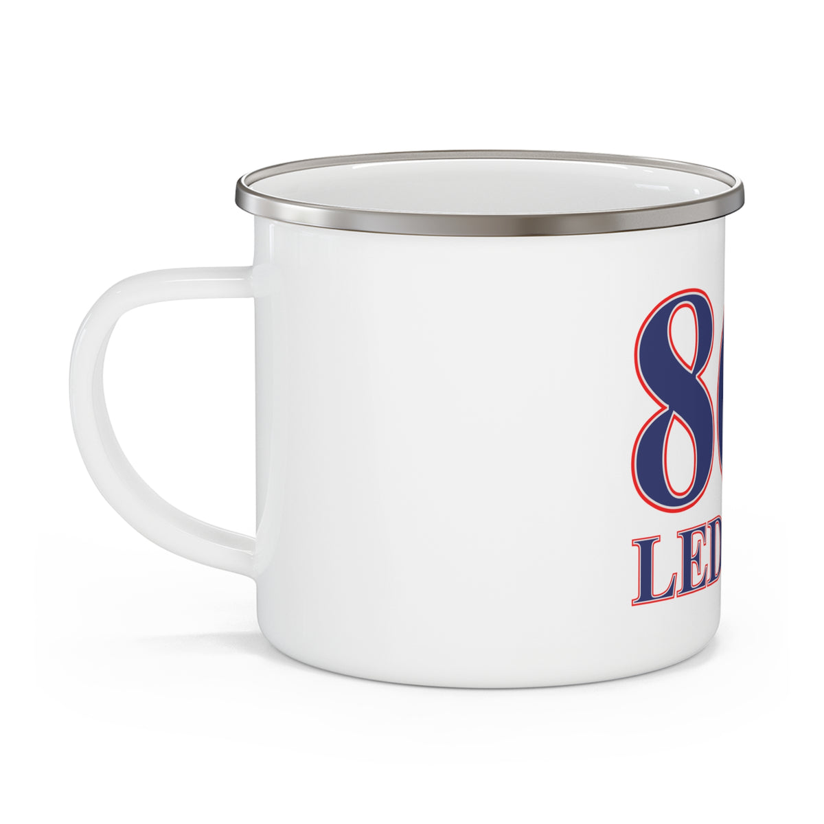 860 Ledyard Red, White & Blue Enamel Camping Mug