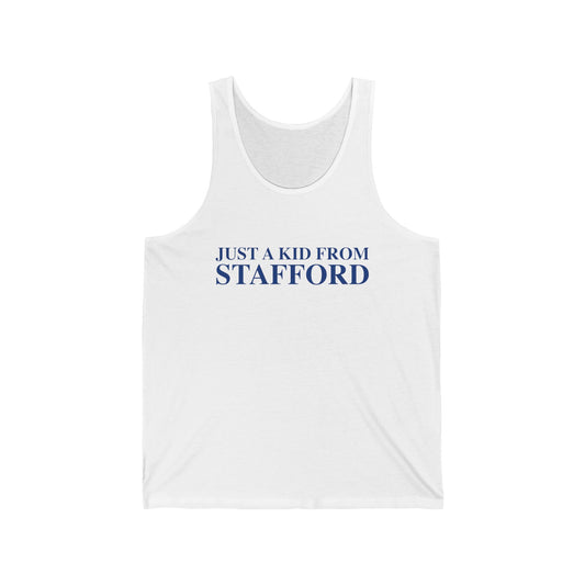 Just a kid from Stafford Unisex Jersey Tank Top