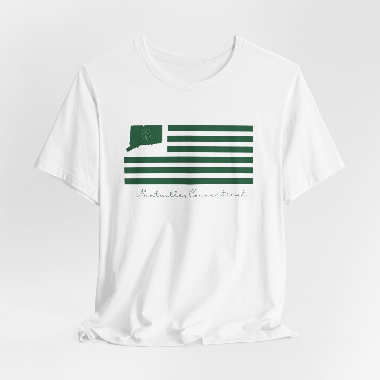 Montville Connecticut St Patrick’s Day Flag Unisex Jersey Short Sleeve T-Shirt