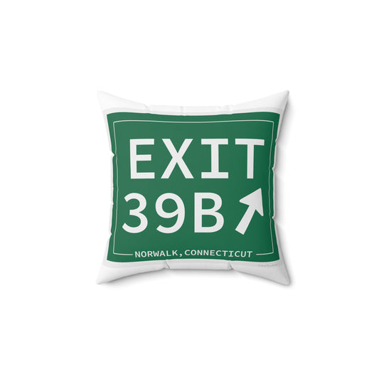 Vintage Exit 39B Merritt Parkway Sign Spun Polyester Square Pillow