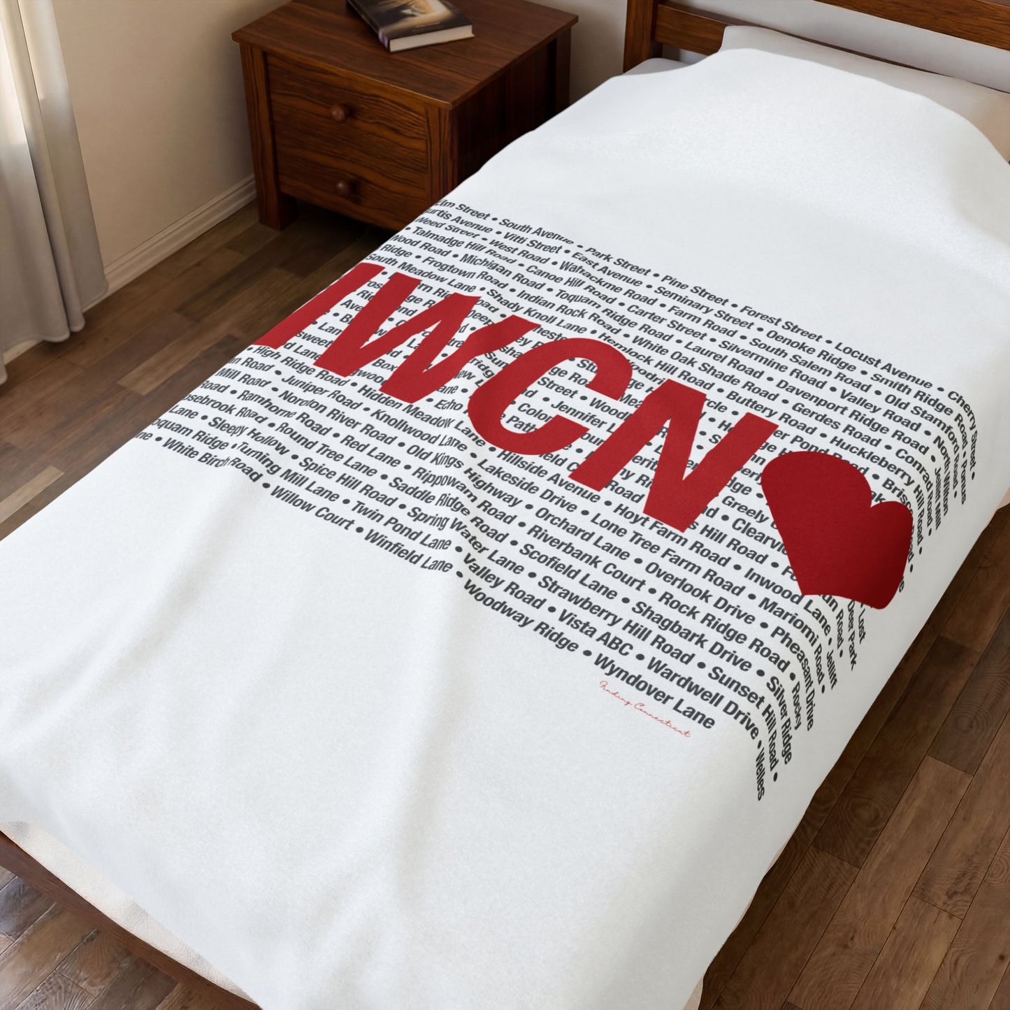 New Canaan Love Velveteen Plush Blanket