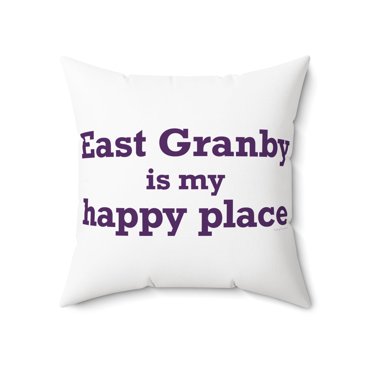 East Granby is My Happy Place Polyester Square Pillow