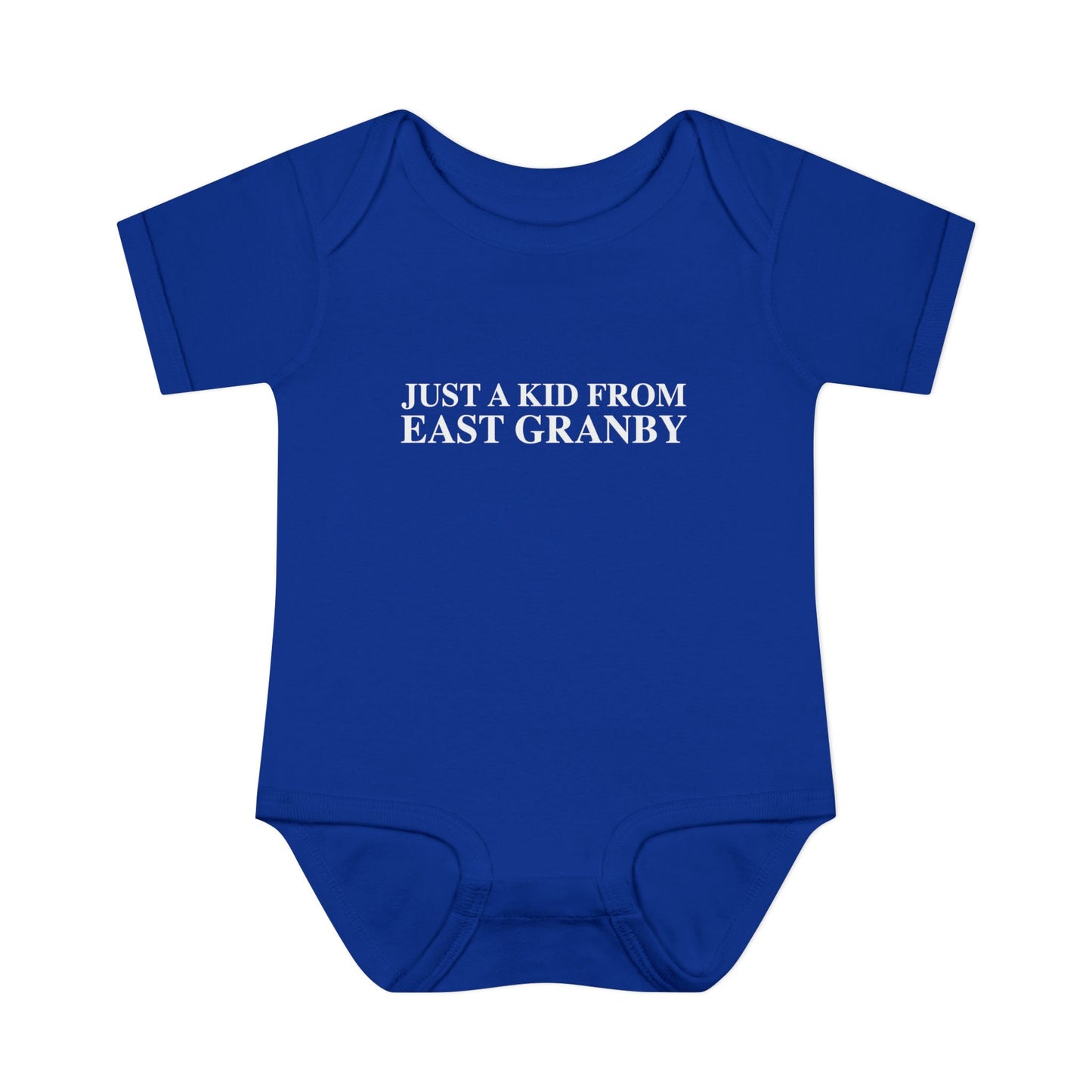 Just a kid from East Granby Infant Baby Rib Bodysuit