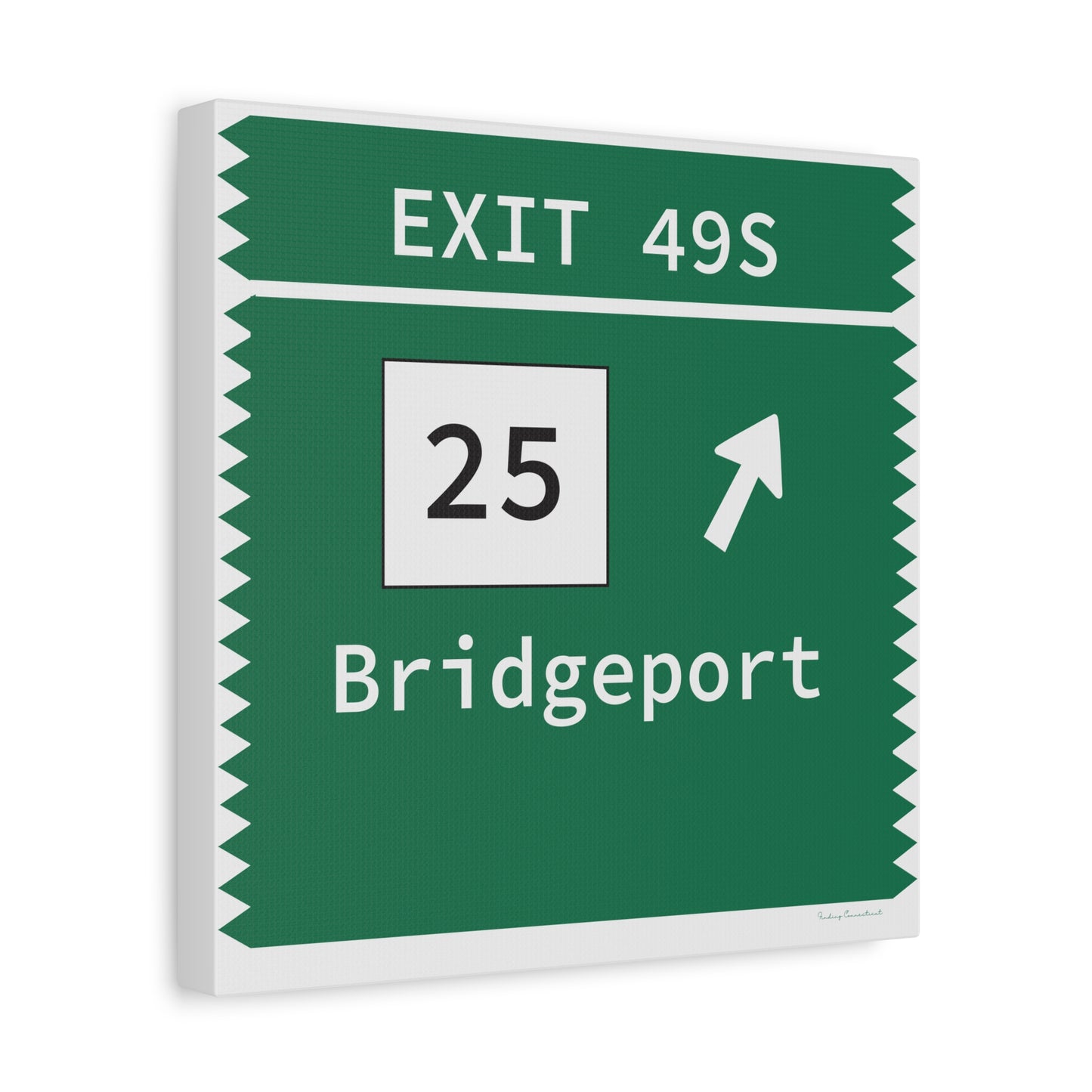 Vintage Merritt Parkway Exit 49S Sign Matte Canvas, Stretched, 1.25"