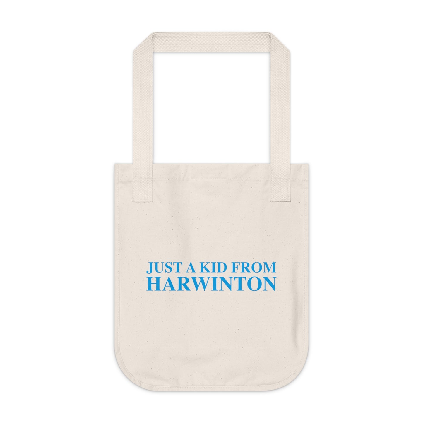 Just a kid from Harwinton Organic Canvas Tote Bag