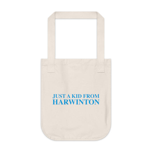 Just a kid from Harwinton Organic Canvas Tote Bag