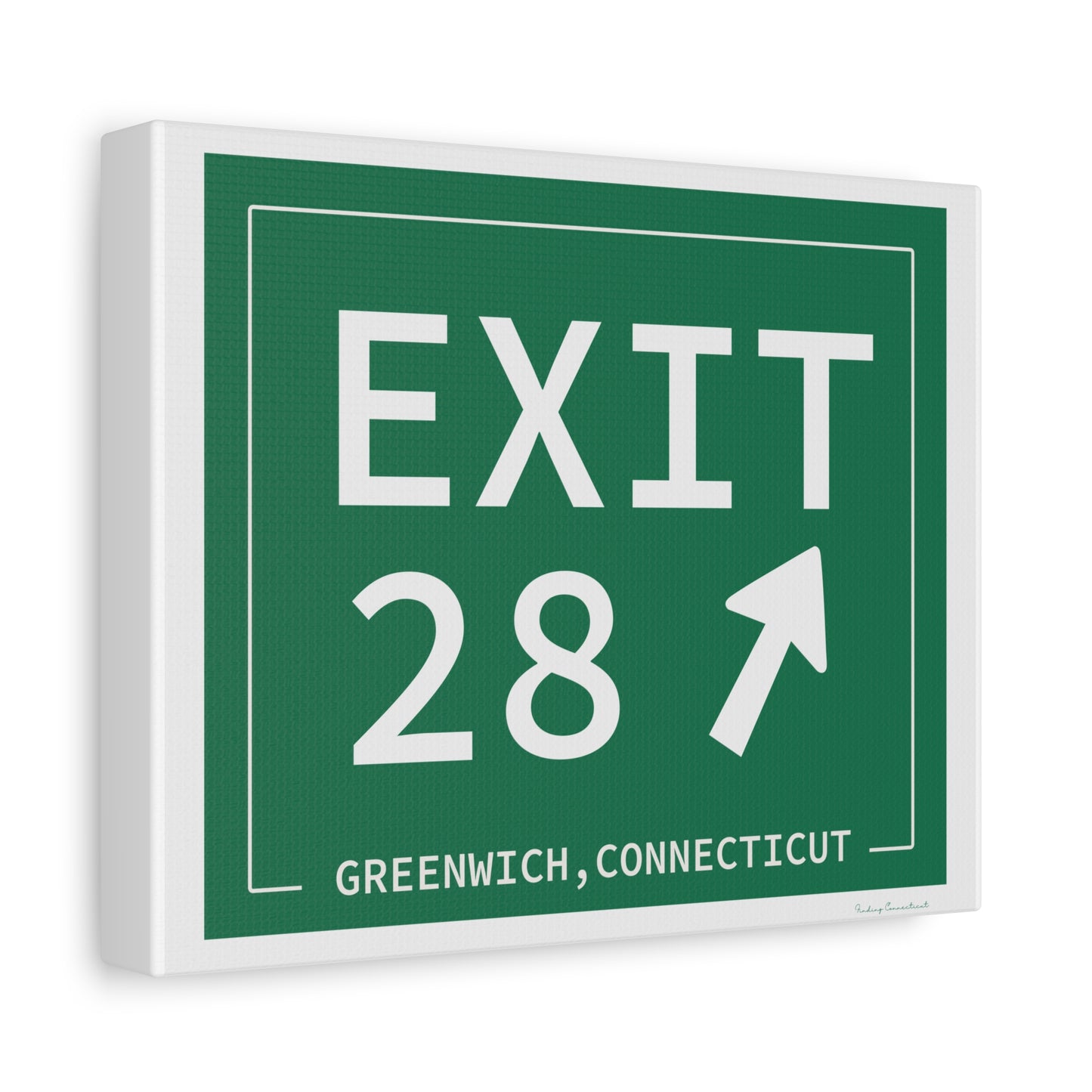 Vintage Exit 28 Merritt Parkway Sign Matte Canvas, Stretched, 1.25"