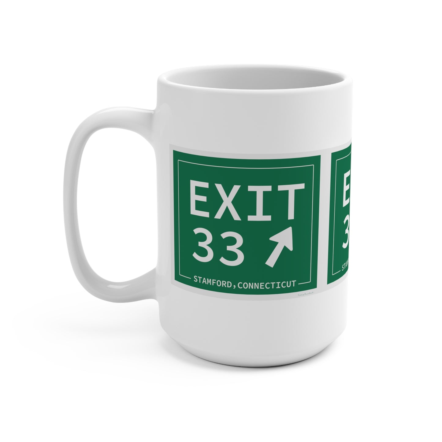 Vintage Exit 33 Merritt Parkway Sign Mug 15oz