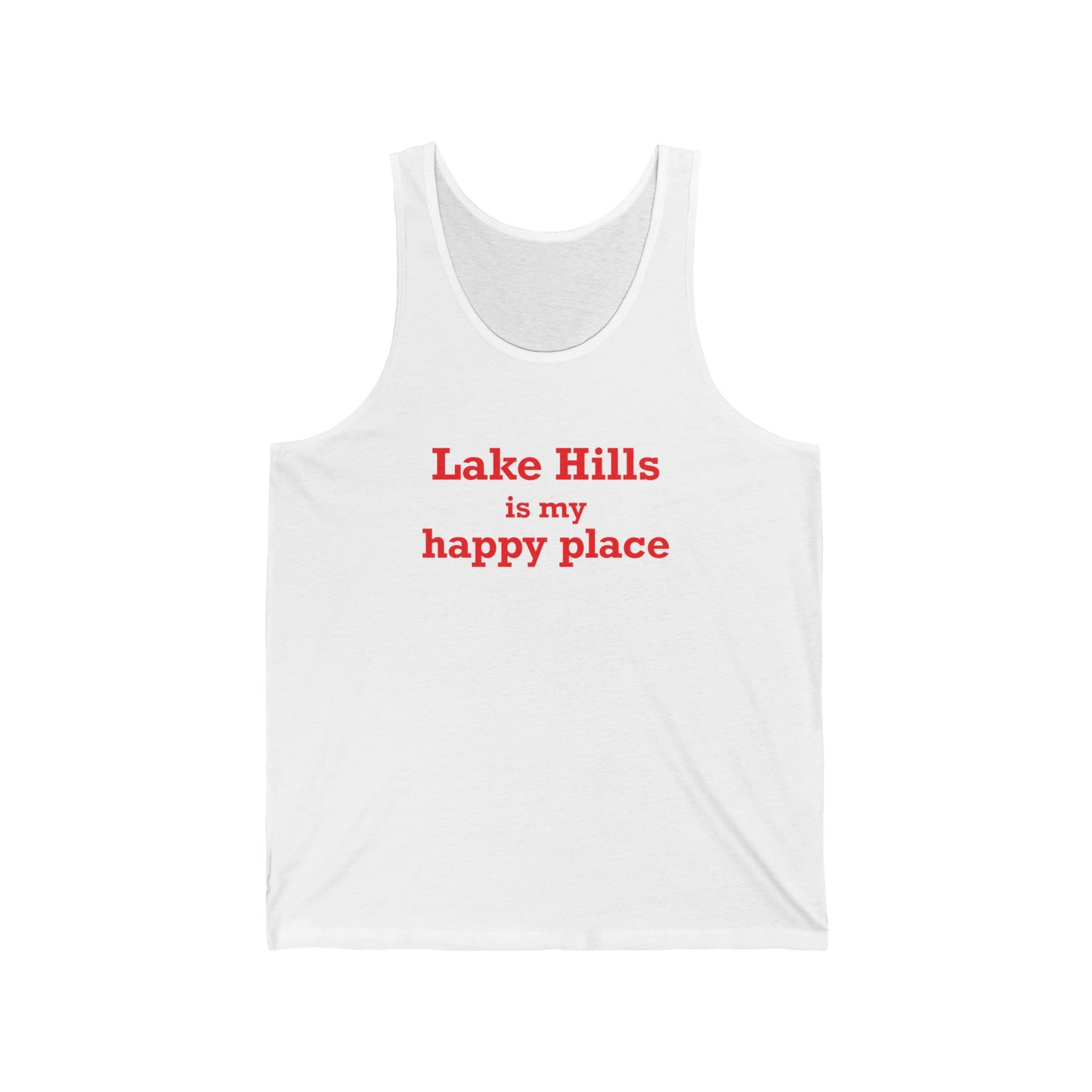Lake Hills is My Happy Place Unisex Jersey Tank Top