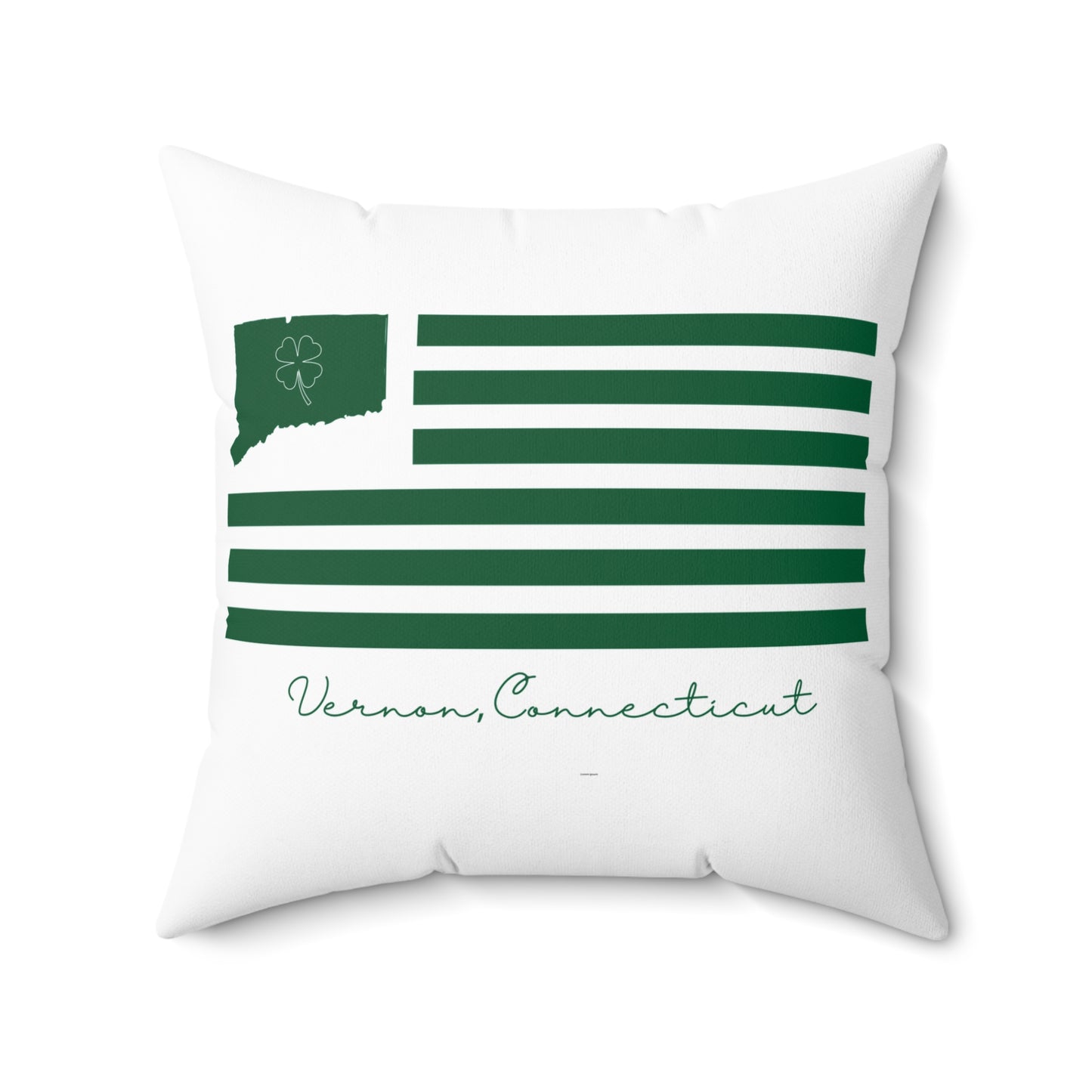 Vernon Connecticut St. Patrick’s Day Flag  Spun Polyester Square Pillow