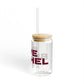 Love Bethel Glass Can with Straw and Lid, 16oz