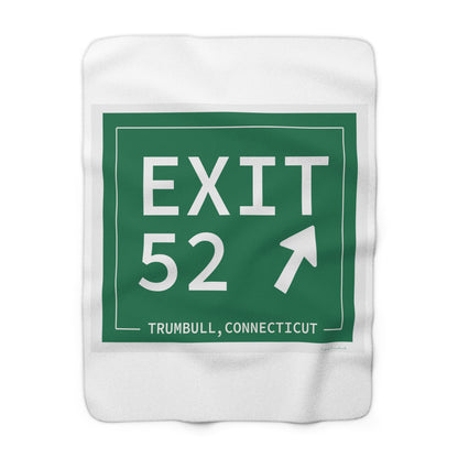 Vintage Exit 52  Merritt Parkway Sign Sherpa Fleece Blanket