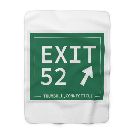 Vintage Exit 52  Merritt Parkway Sign Sherpa Fleece Blanket